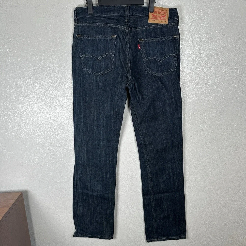 Levi's 527 Mens Size 32x34 Bootcut Jeans Blue Dark Wash 5 Pockets‎ Classic